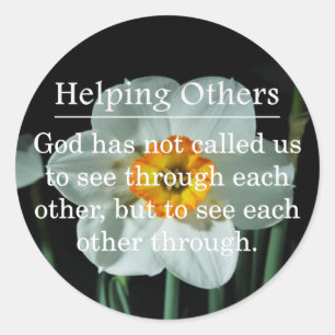 Adesivo Redondo Chamado para ajudar outro