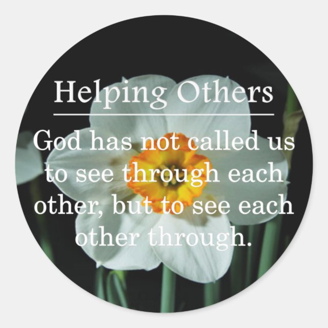 Adesivo Redondo Chamado para Ajudar Outros (Frente)