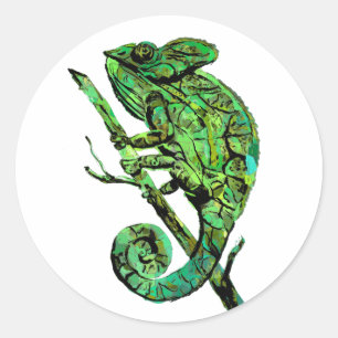 Adesivo Redondo Chamaleão muito verde