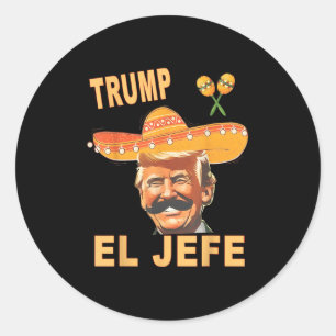 Adesivo Redondo Chamam-Me El Jefe Funny Cinco De Mayo Mexicano P