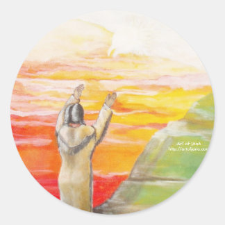 Adesivo Redondo Chamando os Ancestrais da Águia, ArT oF jAnAhttp:/