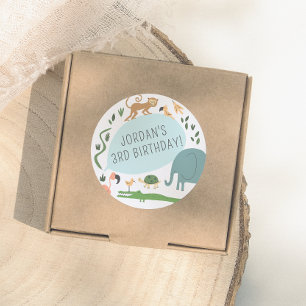 Adesivo Redondo Chamando Todos Os Animais De Festa! Festa de anive