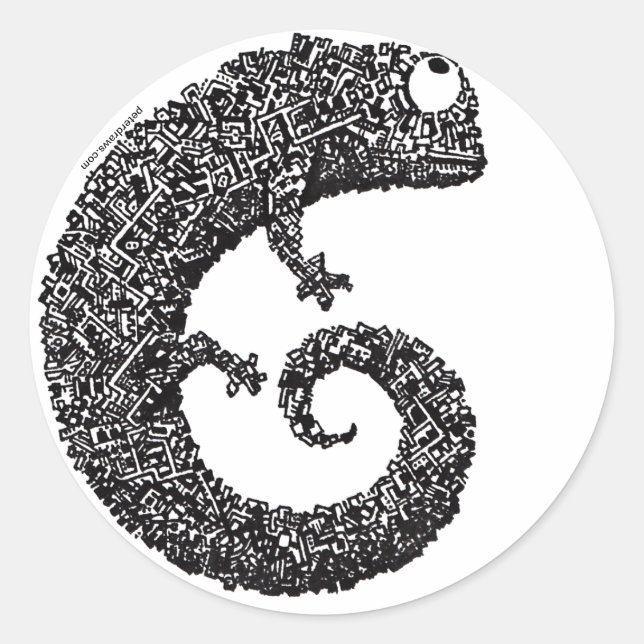 Adesivo Redondo Chameleon Sticker (Frente)