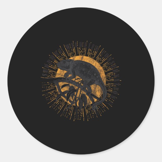 Adesivo Redondo Chameleon Wildlife Conservation Animal Reptile Lov (Frente)