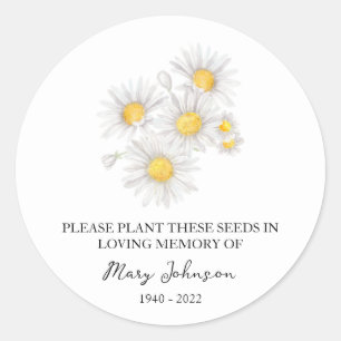 Adesivo Redondo Chamomile Memorial Funeral Seed Packet