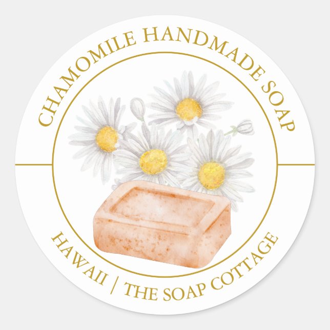 Adesivo Redondo Chamomile Soap (Frente)
