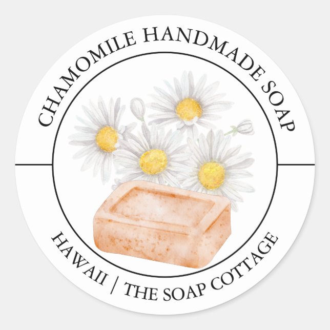 Adesivo Redondo Chamomile Soap (Frente)
