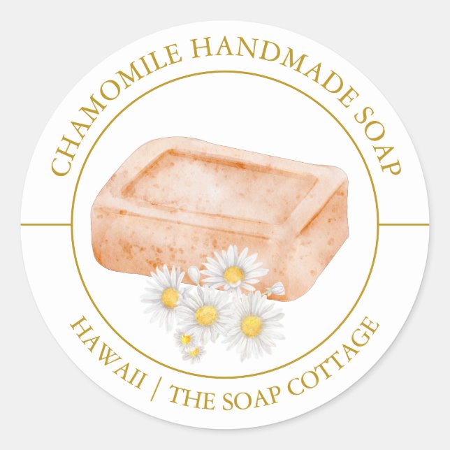 Adesivo Redondo Chamomile Soap (Frente)
