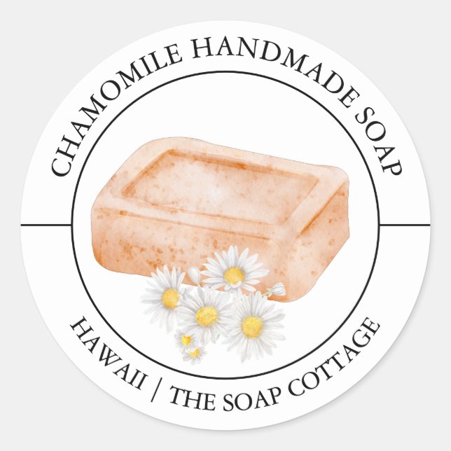 Adesivo Redondo Chamomile Soap (Frente)