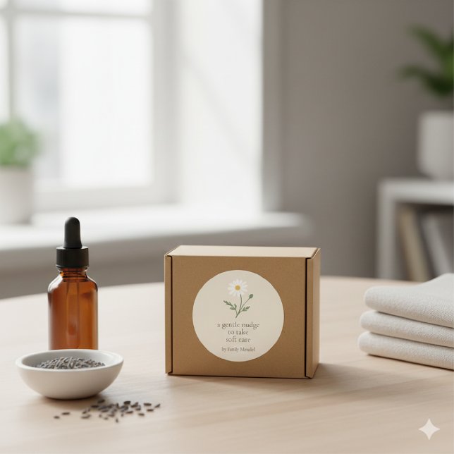 Adesivo Redondo Chamomile Sprig - Soft Cream (Criador carregado)