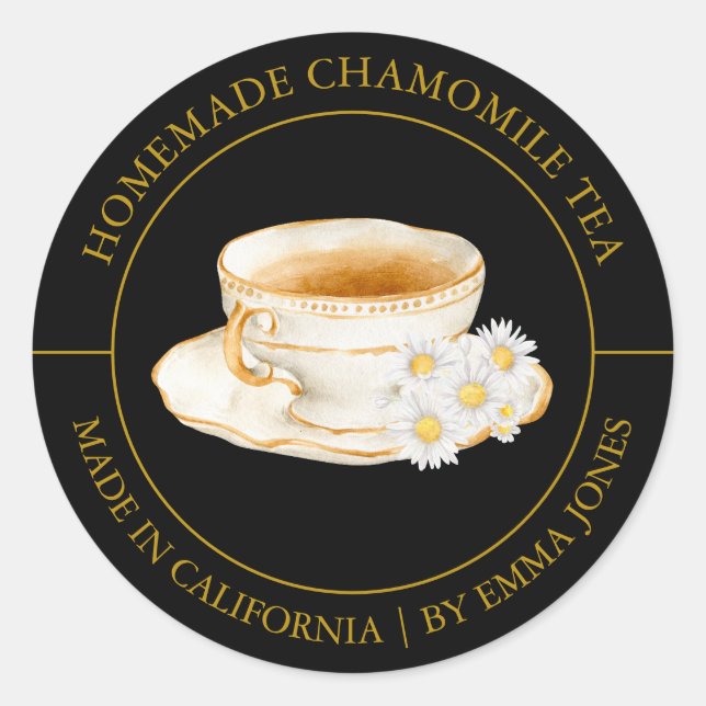 Adesivo Redondo Chamomile Tea Modern label (Frente)