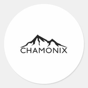 Adesivo Redondo Chamonix France Skiing