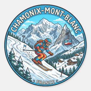 Adesivo Redondo Chamonix Mont Blanc França
