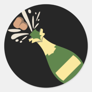 Adesivo Redondo Champagne de estalo Emoji