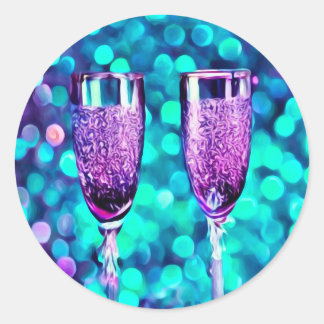 Adesivo Redondo Champagne Roxo Gelado