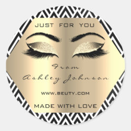 Adesivo Redondo Champaigne Branca Negro Dourado Com Amor