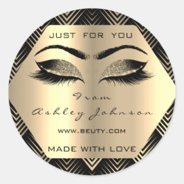 Adesivo Redondo Champaigne Negra Sípia Dourada Feita Com Amor