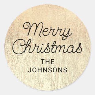 Adesivo Redondo Champanhe Dourada Textura de Glam Feliz Natal