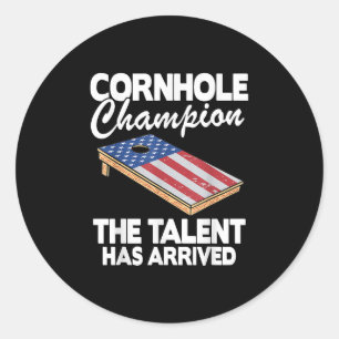 Adesivo Redondo Champion American Flag Conselho Funny Cornhole