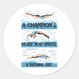 Adesivo Redondo Champions Swimmer - Fato De Banho