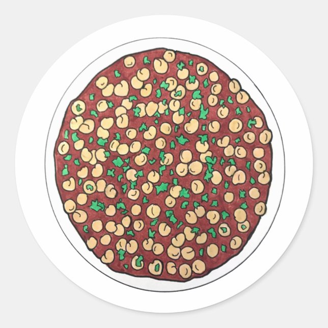 Adesivo Redondo Chana Masala Chole Indian Comida Chickpea Dish (Frente)