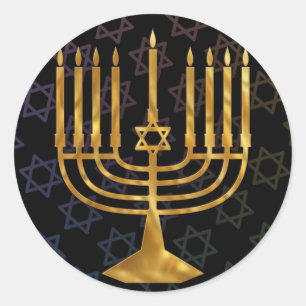 Adesivo Redondo Chanukah feliz