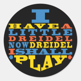 Adesivo Redondo Chanukah/Hanukkah "Dreidel Play.." Autocolantes