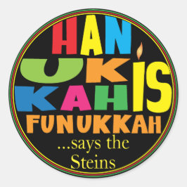 Adesivo Redondo Chanukah/Hanukkah "Hanukkah Funukka"