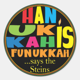 Adesivo Redondo Chanukah/Hanukkah "Hanukkah Funukka"