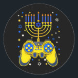Adesivo Redondo Chanukah Judeu Menorah Gamer Encantado Jogos<br><div class="desc">Chanukah Judeu Menorah Gamer Encantado Jogos</div>