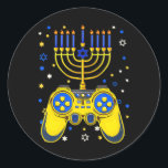 Adesivo Redondo Chanukah Judeu Menorah Gamer Encantado Jogos<br><div class="desc">Chanukah Judeu Menorah Gamer Encantado Jogos</div>
