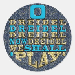 Adesivo Redondo Chanukah "O Dreidel Dreidel..." Autocolantes