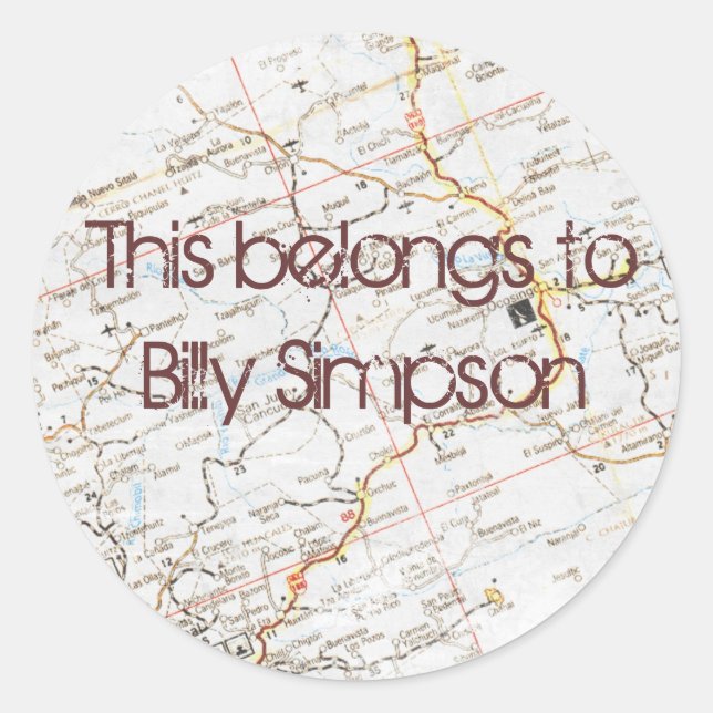 Adesivo Redondo Chapas do livro de nomes (Frente)