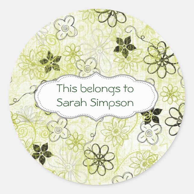 Adesivo Redondo Chapas do livro de nomes (Frente)