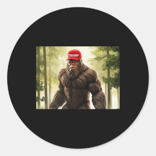 Adesivo Redondo Chapéu Bigfoot Trump Sasquatch Divertido Republica