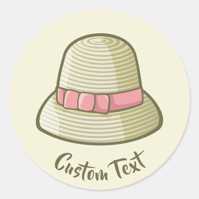 Adesivo Redondo Chapéu Cloche Amarelo (Frente)