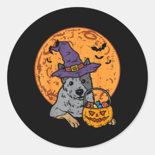 Adesivo Redondo Chapéu de Bruxa Lua Jack O Lantern Halloween