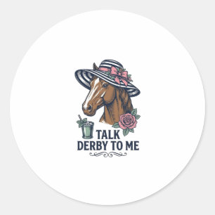 Adesivo Redondo Chapéu de Cavalo Derby Vintage Design Fale Derby C