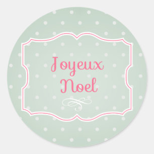 Adesivo Redondo Chapéu de coco/etiqueta do cupcake de Joyeux Noel