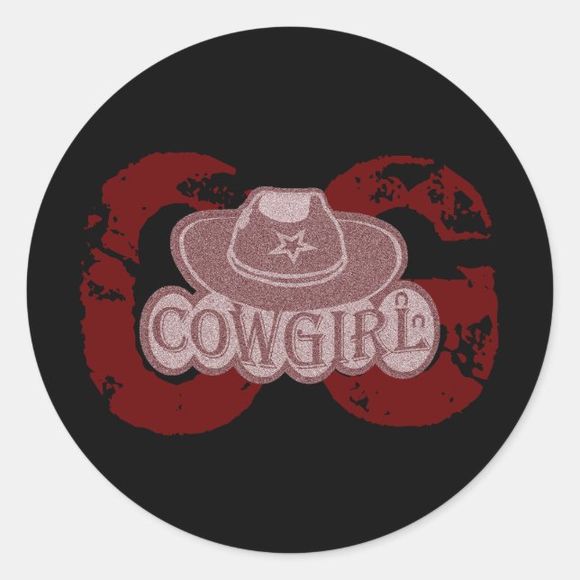 Adesivo Redondo Chapéu de Cowgirl! (Frente)