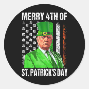 Adesivo Redondo Chapéu de Leprechaun Trump Engraçado Alegre 4 de S