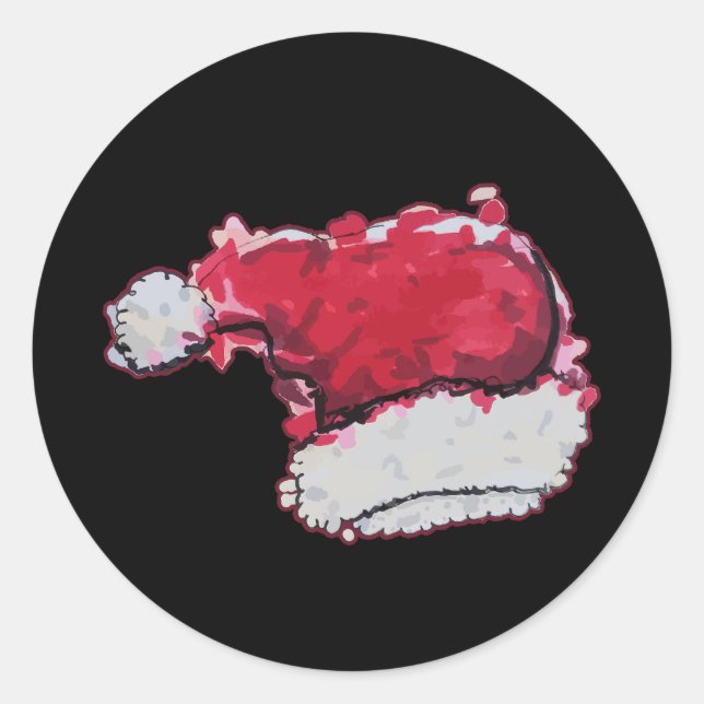 Adesivo Redondo Chapéu de Natal (Frente)