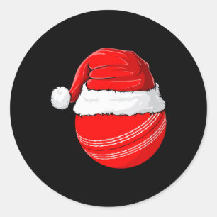 Adesivo Redondo Chapéu de Natal de Santa do Cricket de Natal