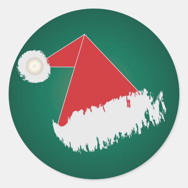 Adesivo Redondo chapéu de papai noel (Frente)