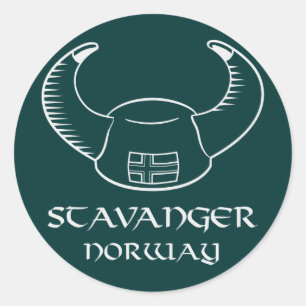 Adesivo Redondo Chapéu de Stavanger Noruega Viking