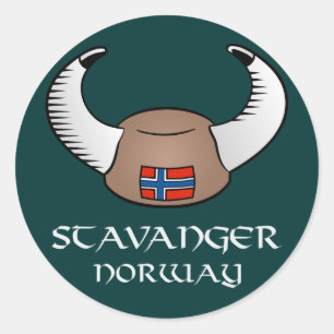 Adesivo Redondo Chapéu de Stavanger Noruega Viking