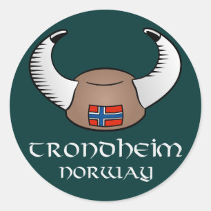 Adesivo Redondo Chapéu de Trondheim Noruega Viking
