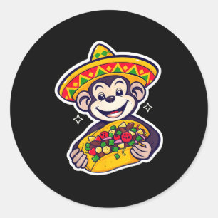 Adesivo Redondo Chapéu mexicano de Bigfoot taco el squatcho divers