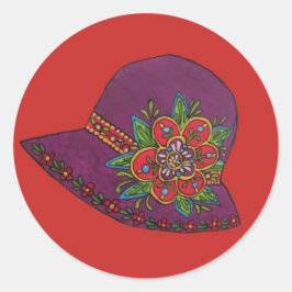 Adesivo Redondo Chapéu Roxo