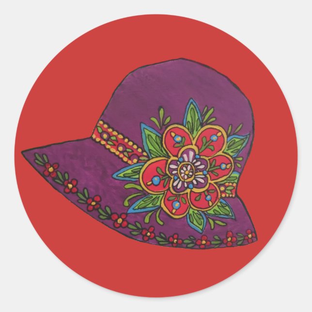 Adesivo Redondo Chapéu Roxo (Frente)